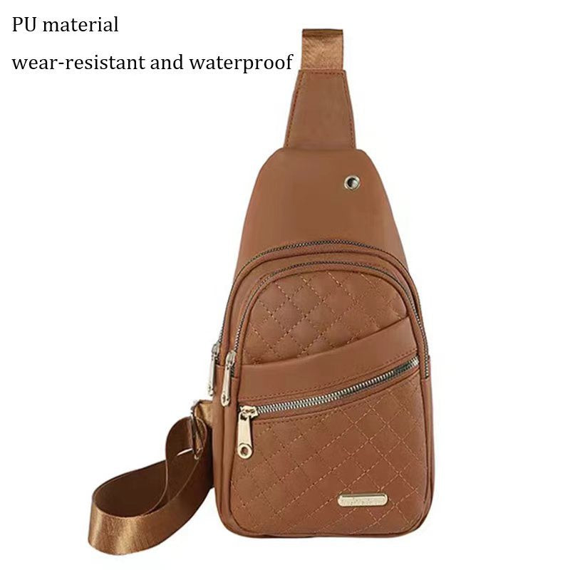 Bolsa de Peito Crossbody em Nylon Bordado, Grande Capacidade, Moda Feminina Utilitária